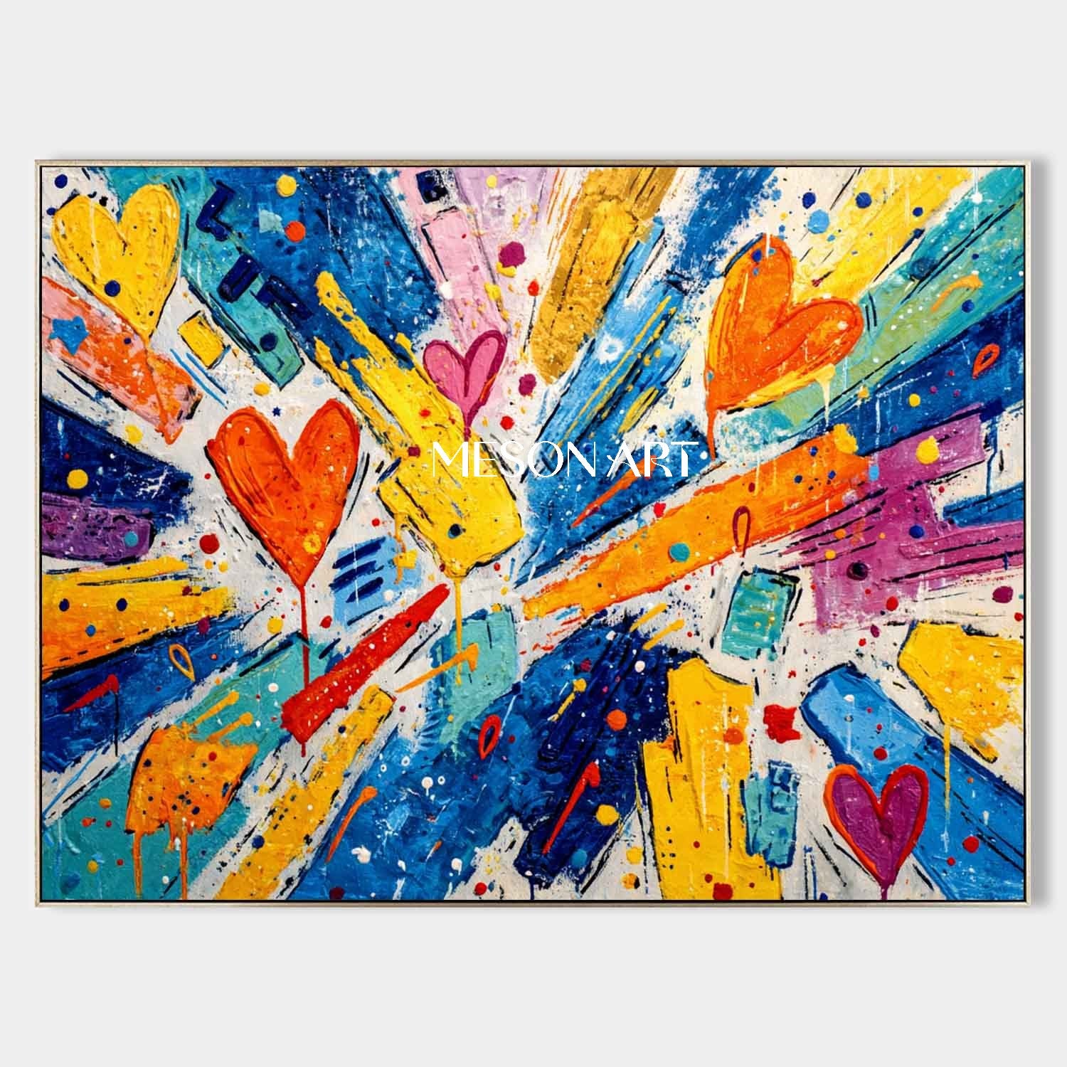 Love heart graffiti abstract art for sale Love heart graffiti home wall art decoration ideas