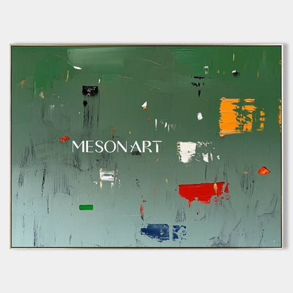Large Dark Green Minimalist Abstract Art Dark Green Minimalist Abstract Canvas Wall Decor