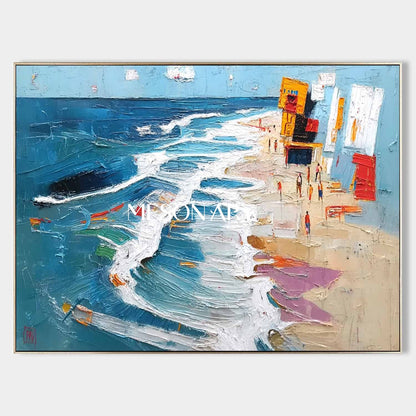 Large Ocean Wave Beach Abstract Art for Sale Sea Beach Texture Canvas Wall Art Decor