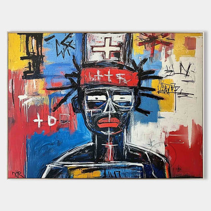 Basquiat Portrait Style Graffiti Abstract Painting Hospital Graffiti Abstract Canvas Wall Art Decor 