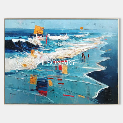 Large Ocean Wave Beach Abstract Texture Art for Sale Sea Beach Canvas Wall Art Decoration