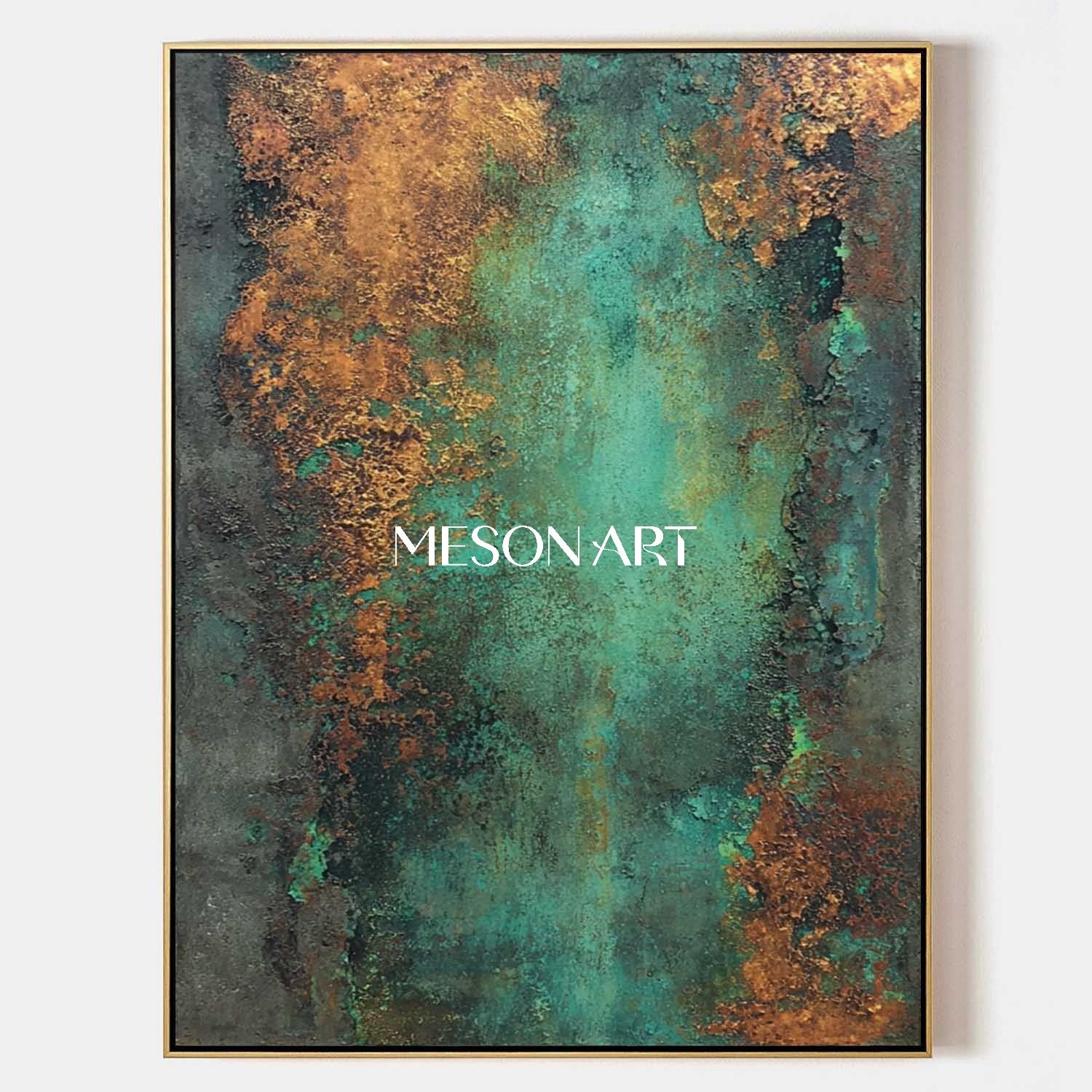 Bronze Abstract Painting for Sale Bronze Textured Canvas Wall Art for Living Room