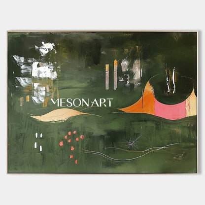 Large Modern Green Abstract Canvas Wall Art Green Abstract Landscape Wall Paintings