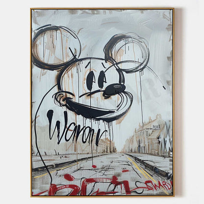  Mickey Mouse Graffiti Disney Abstract Art Canvas Painting Pop Wall Decor for sale