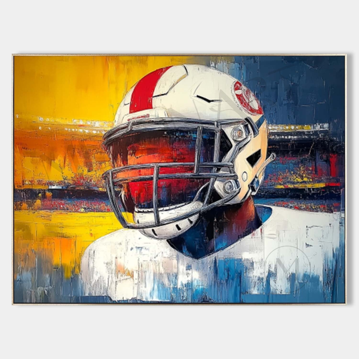 Rugby Game Abstract Art for Sale Rugby Game Abstract Painting Rugby Player Canvas Wall Art