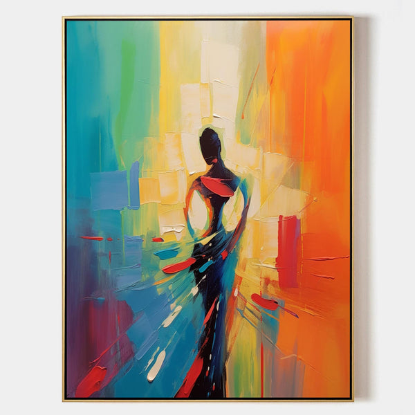 Pretty Dancer Palette Abstract Art Pretty Dancer Oil Painting Abstract Woman Bedroom Wall Art Decor