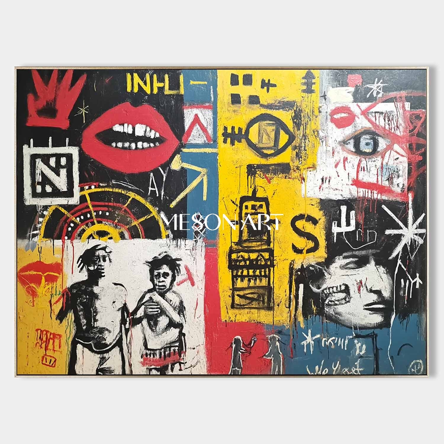 Vibrant Neo Expressionism Urban Legend Original Oil Painting Framed Art