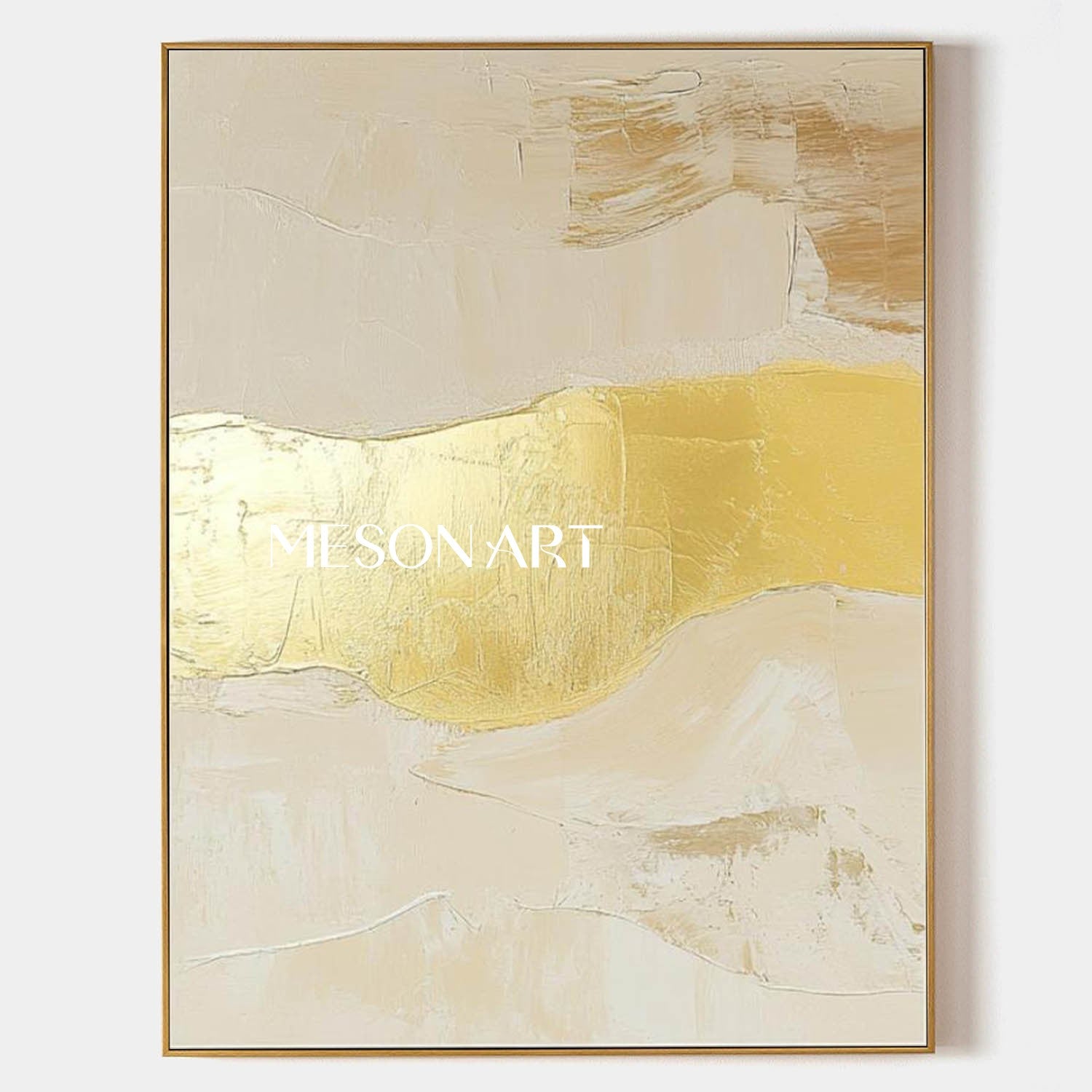 Large Gold Textured Painting Beige and Gold Minimalist Abstract Canvas Art Gold Abstract Wall Art