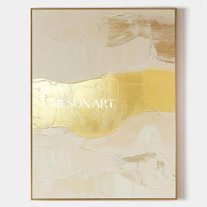 Large Gold Textured Painting Beige and Gold Minimalist Abstract Canvas Art Gold Abstract Wall Art
