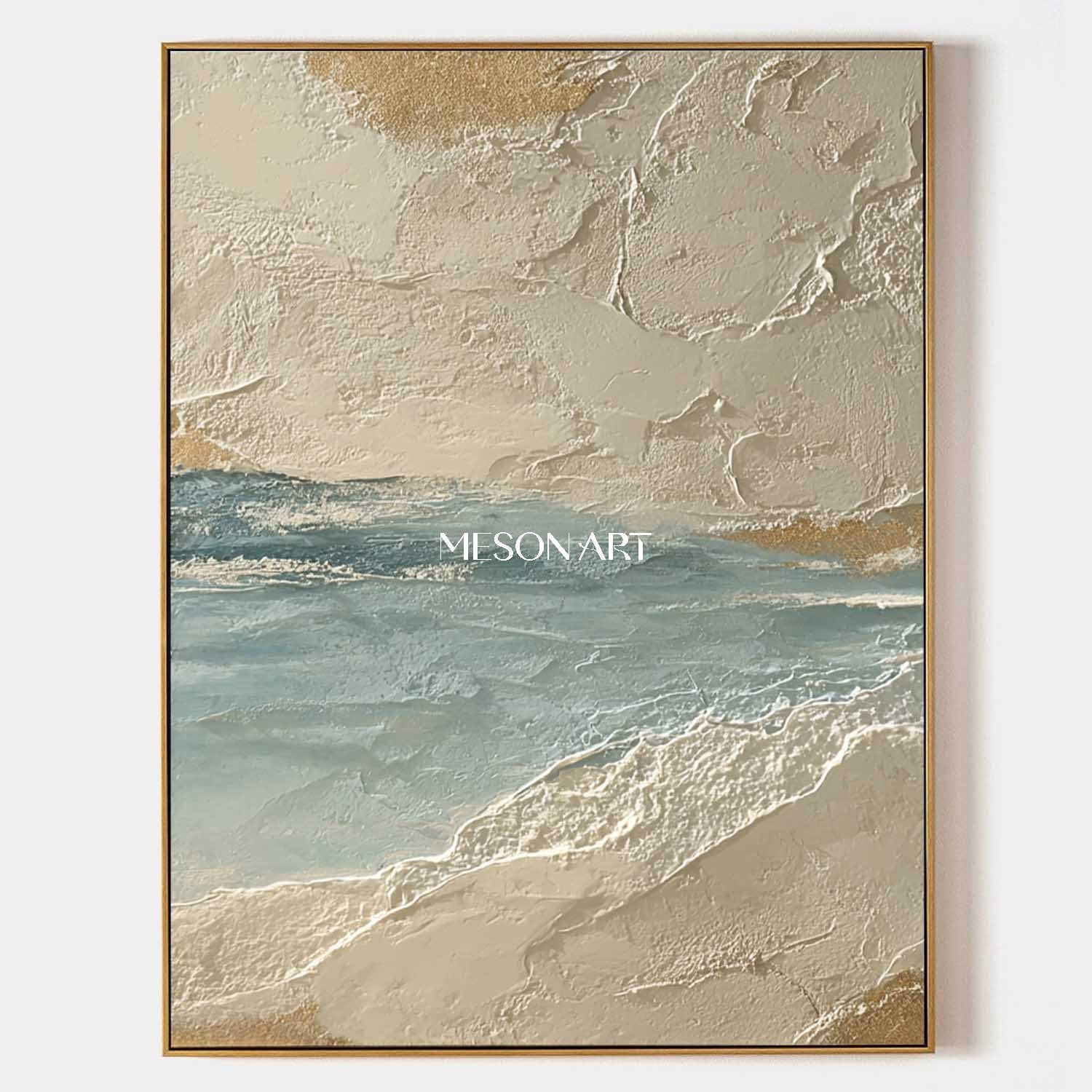 Beige and light blue abstract art Contemporary beige abstract canvas wall painting decoration ideas