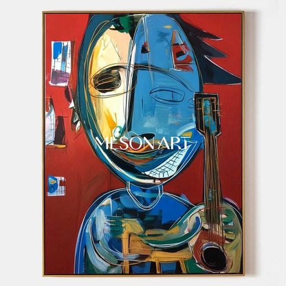 Guitarist Graffiti Abstract Canvas Art Picasso Original Graffiti Painting