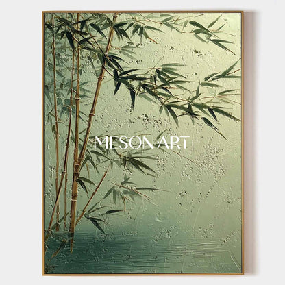Textured Bamboo Landscape with Earth Tones | Mesonart Zen Collection
