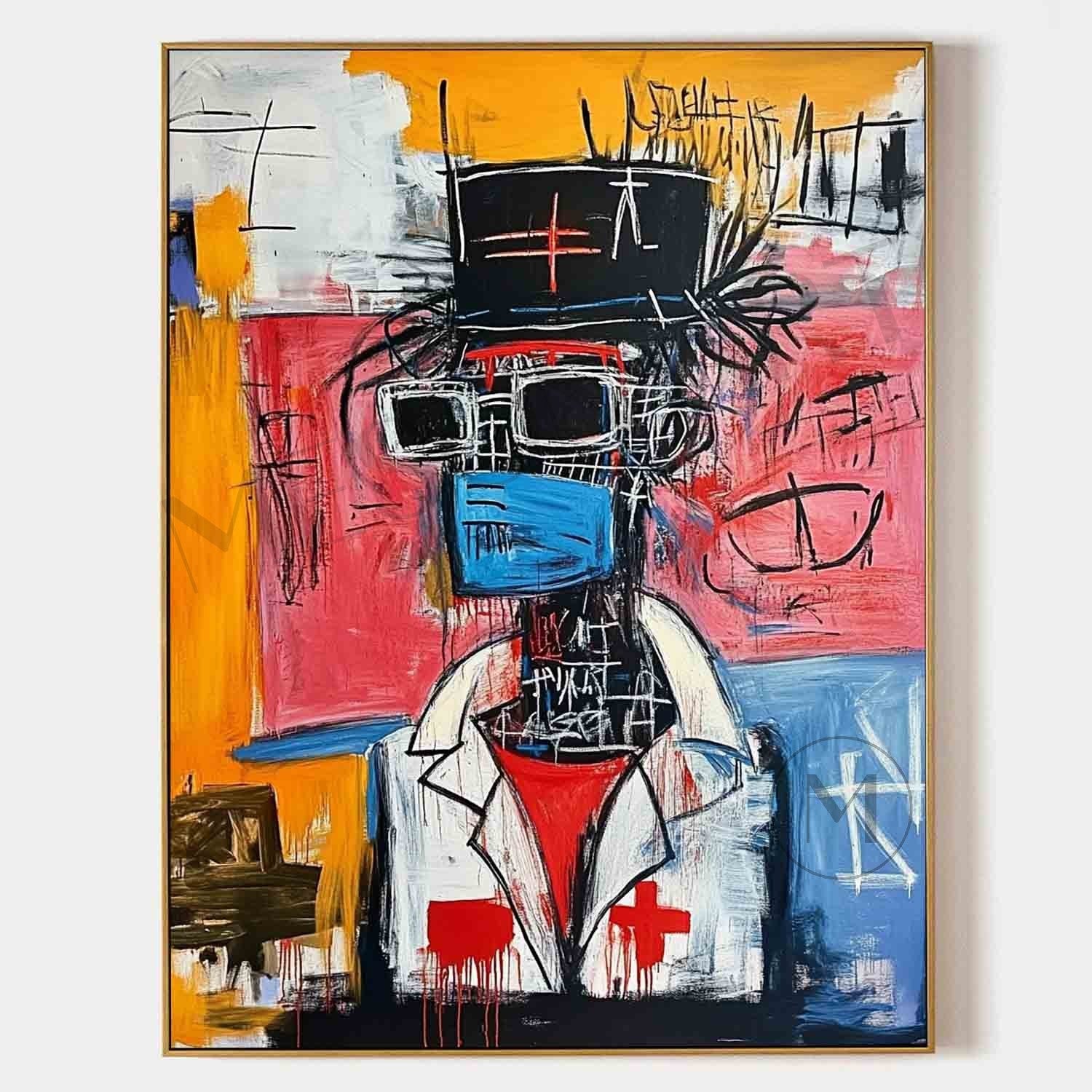 Doctor Portrait Graffiti Art Canvas Hospital Wall Decoration Painting Doctor Wall Art