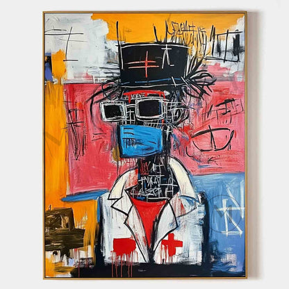 Doctor Portrait Graffiti Art Canvas Hospital Wall Decoration Painting Doctor Wall Art