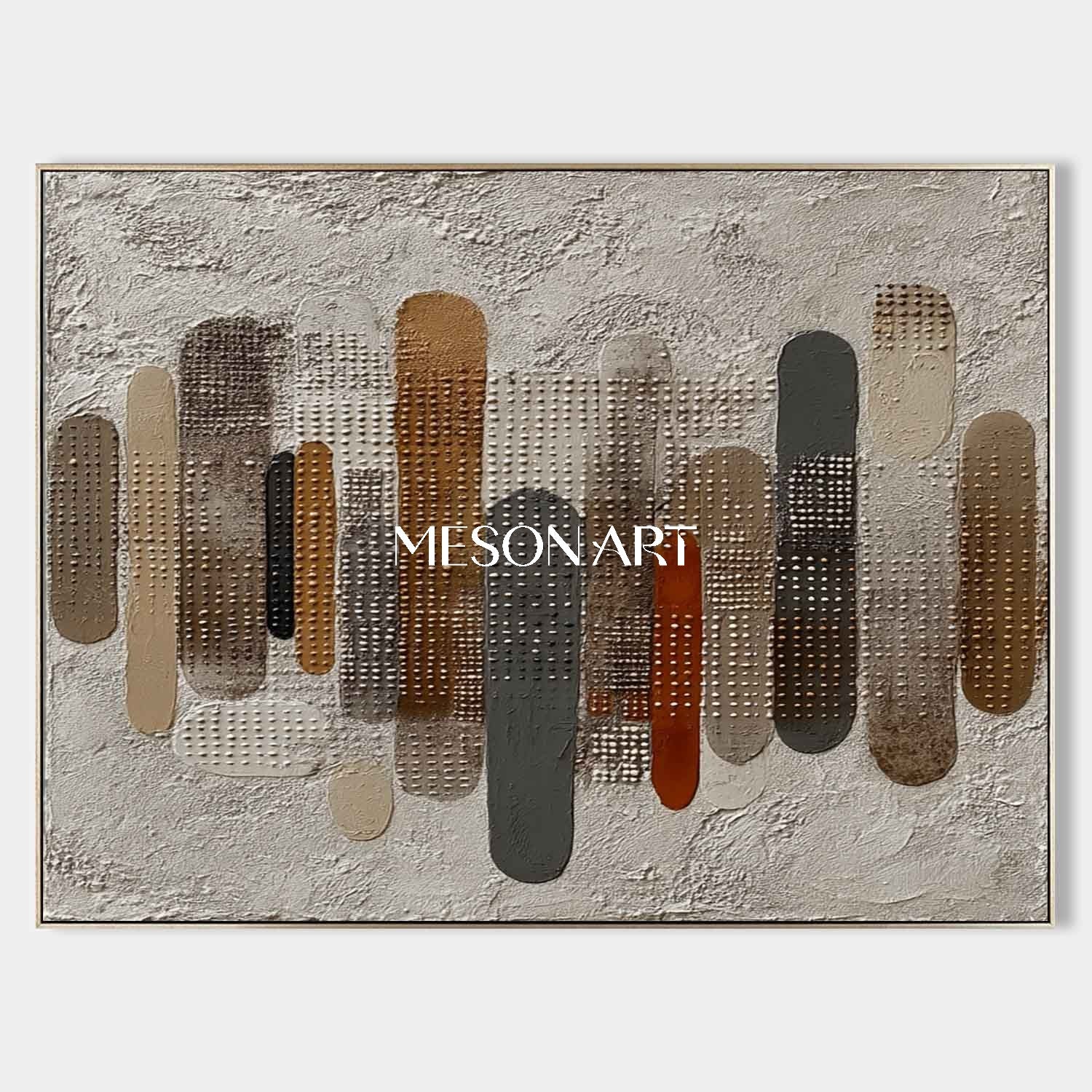 Large 3D Textured Fall Wall Art Wabi-Sabi Earthy Plaster On Sale