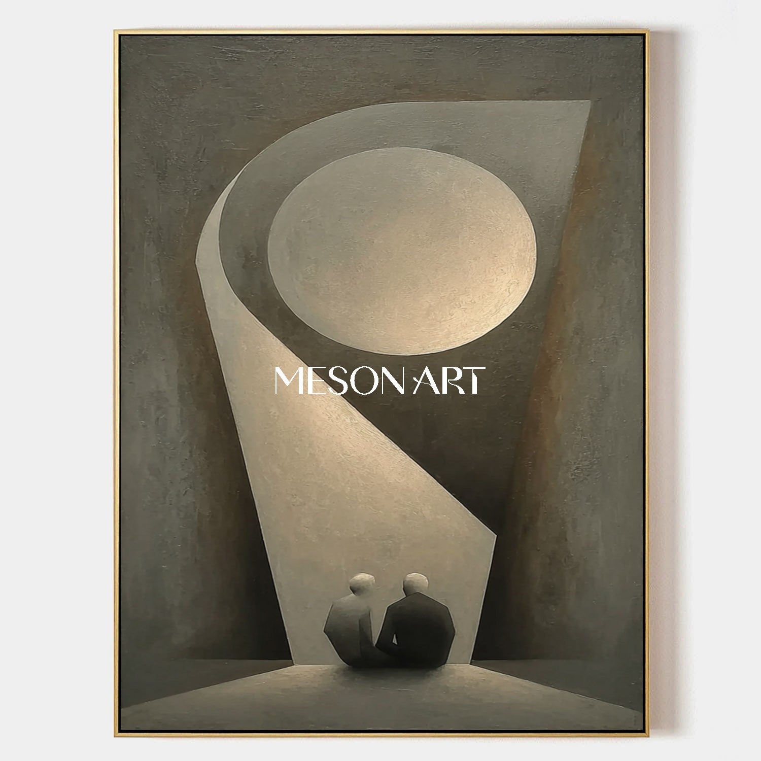 Contemporary Gray Abstract Textured Art Bedroom Wall Decor Framed Decor