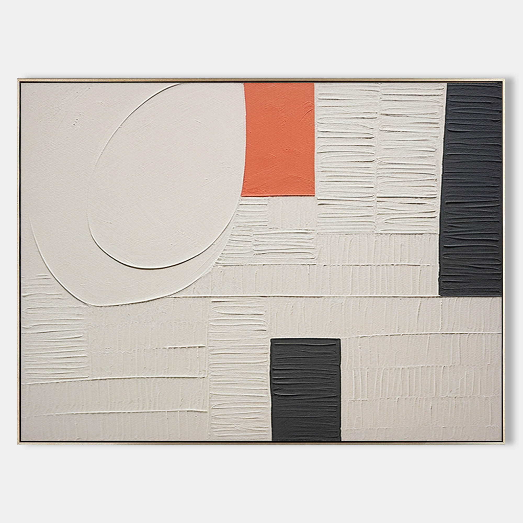 Large White 3D Textured Wall Painting White Minimalistic Wall Art White Plaster Abstract Canvas Art