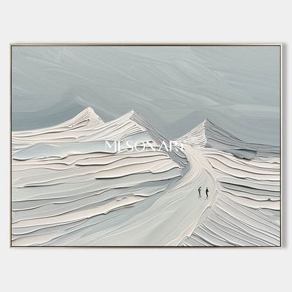 Winter Abstract Wall Art Impasto Snow Scene Painting Entryway Canvas