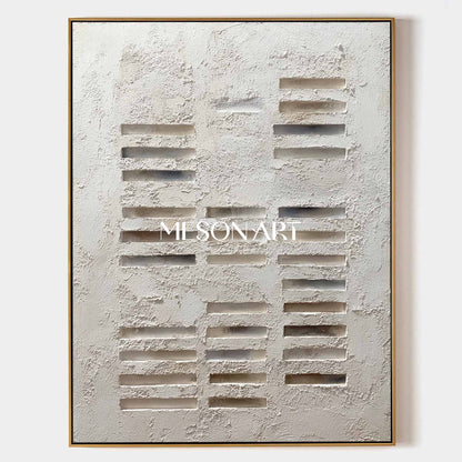 Large 3D Off-white wall art decoration Off-white texture painting Off-white abstract canvas art