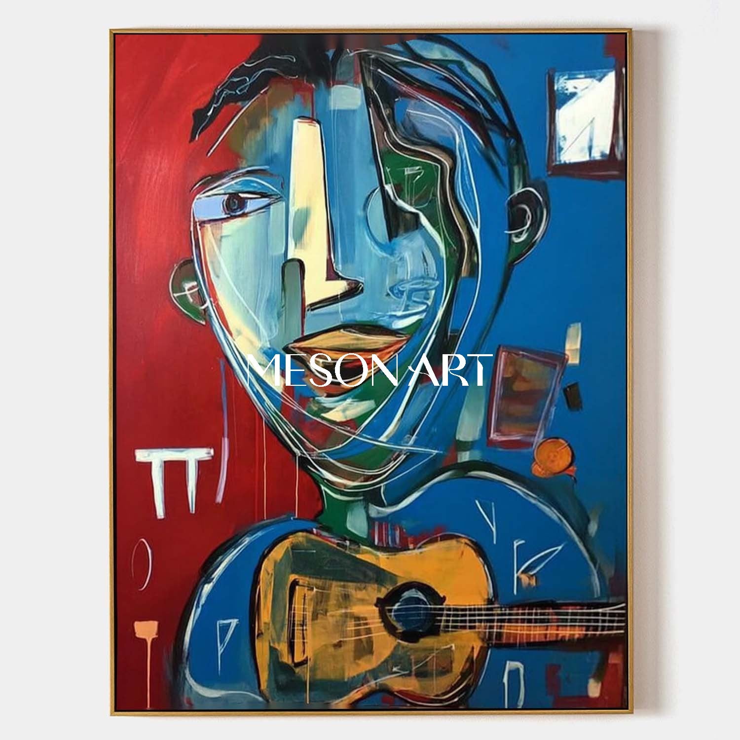 Guitarist Graffiti Abstract Canvas Art Picasso Original Graffiti Painting