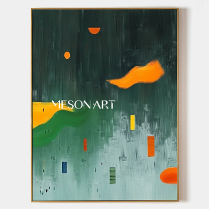 Large Modern Green Abstract Art for Sale Green Minimalist Textured Canvas Wall Art