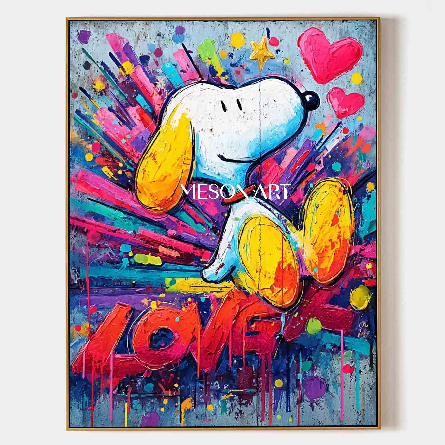 Snoopy Graffiti Abstract Art Snoopy Pop Canvas Art Snoopy Graffiti Canvas Wall Decor Painting