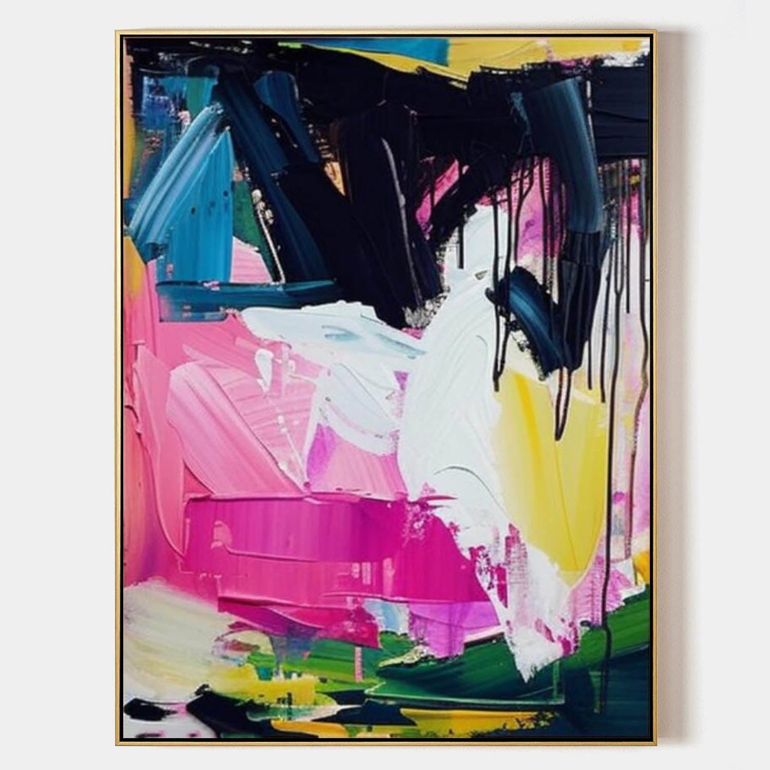 Large Colorful Textured Painting Palette Knife Abstract Art for Sale Palette Canvas Wall Art