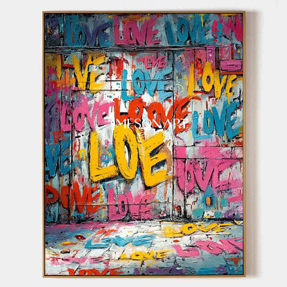 LOVE Graffiti Abstract Canvas Art New House Wall Decoration Ideas Valentine's Day LOVE Artwork Gift
