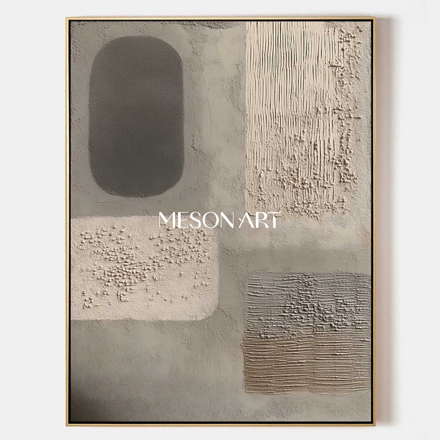 Hand Painted Heavy Textured Minimalist Art Neutral Abstract Canvas