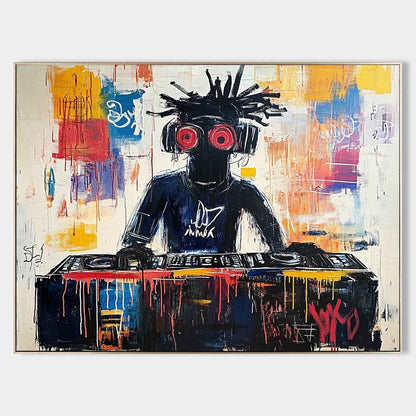 Black Graffiti DJ Painting Contemporary Graffiti DJ Abstract Art On Sale Graffiti DJ Canvas Wall Art