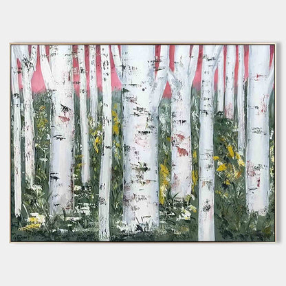 Large Birch Tree Wall Art Decor for Sale Birch Tree Texture Painting Birch Tree Art on Canvas