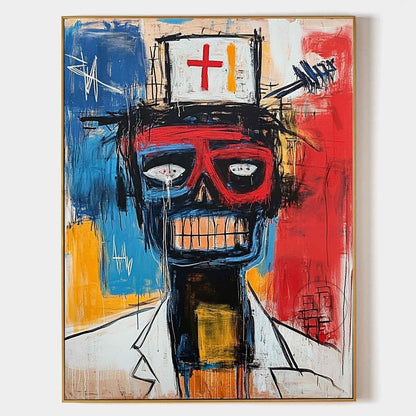 Doctor portrait graffiti abstract painting Doctor portrait graffiti abstract wall art decoration
