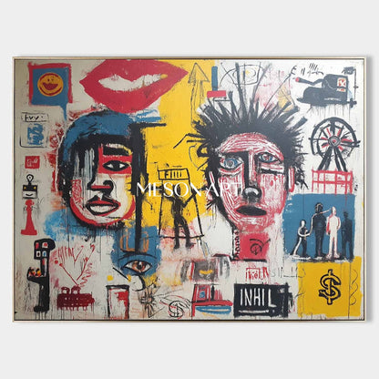 Contemporary Abstract Graffiti Expressionism Painting For Office Wall