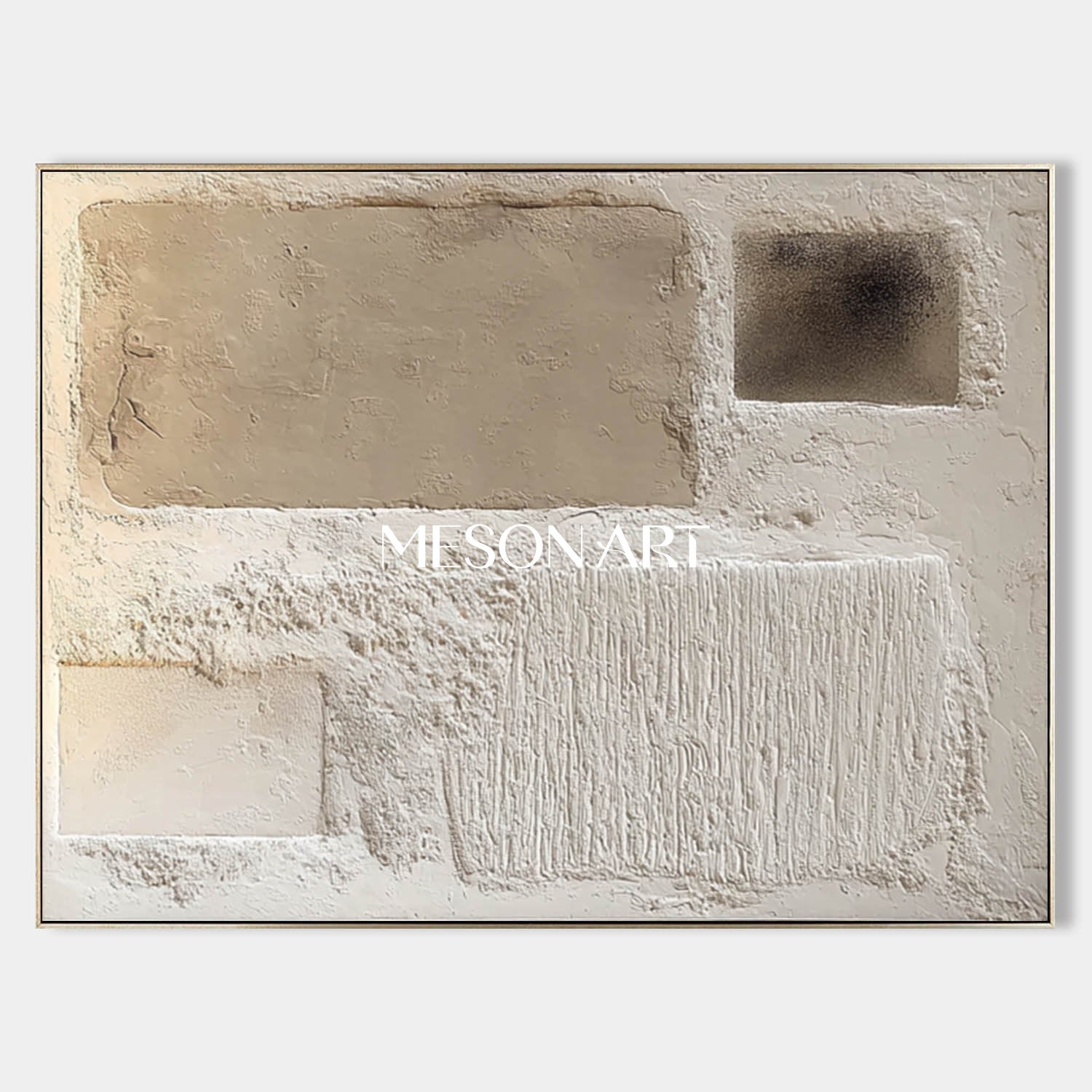 Wabi-Sabi Textured Beige Wall Art Minimalist Neutral Painting for Modern Home Decor