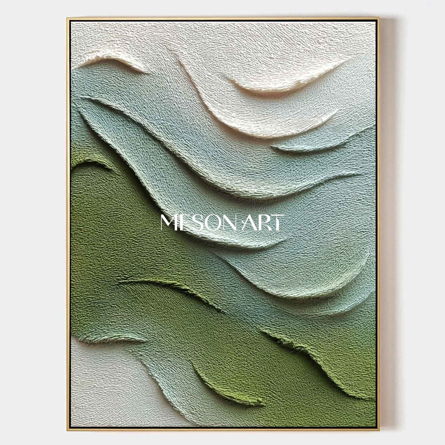 Green Abstract Texture Painting Fireplace Green Abstract Canvas Wall Art