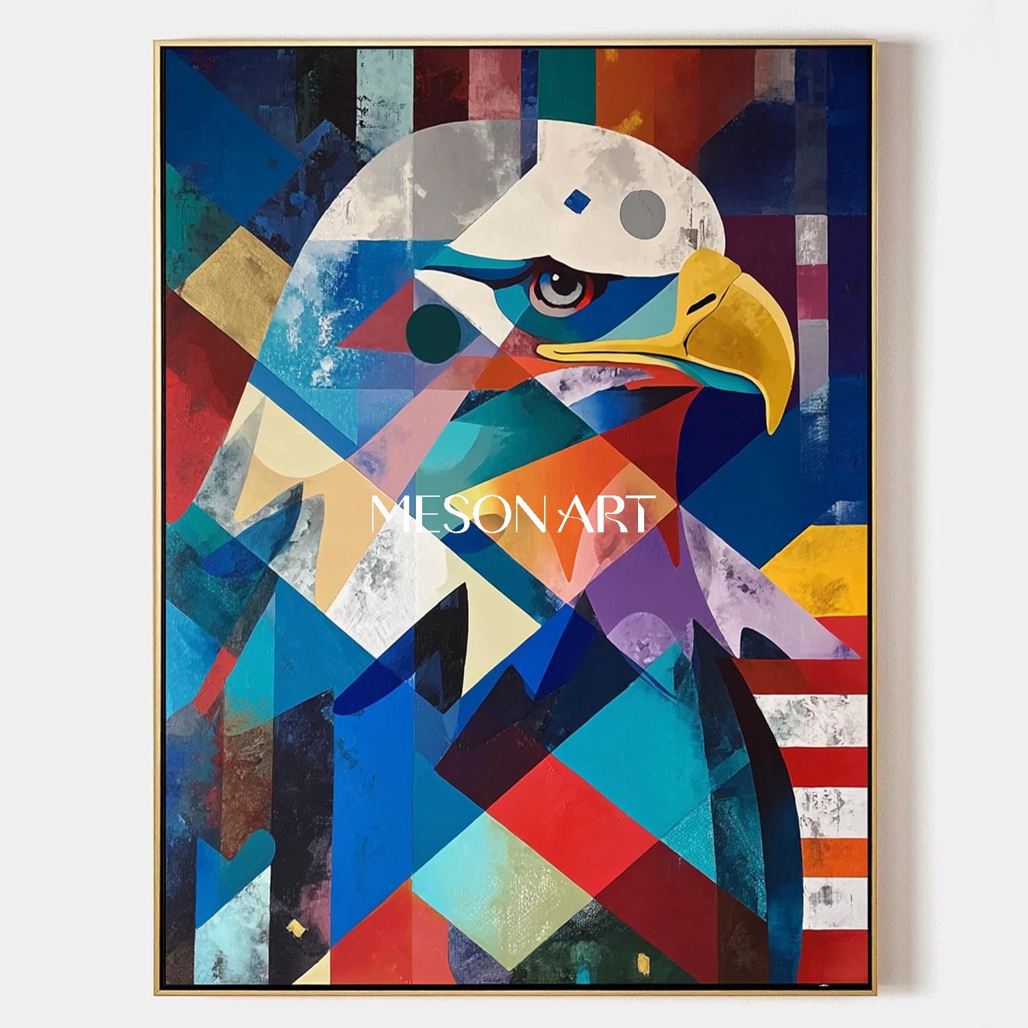 Large American Eagle Canvas Original Geometric Contemporary Wall Art