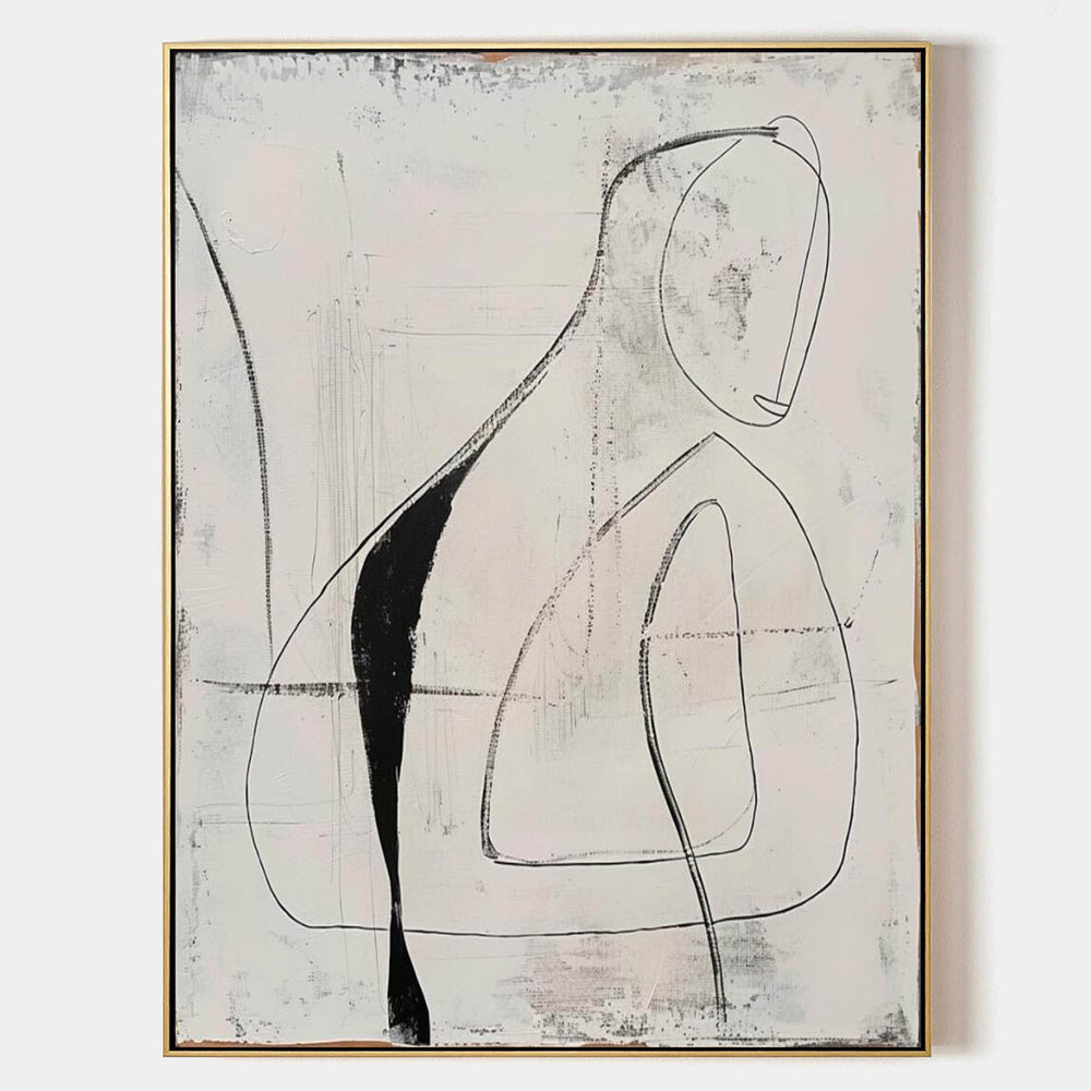 Black and White Minimalist Abstract Canvas Wall Art Black and White ...