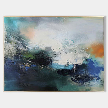 Large Blue Abstract Texture Painting Blue Abstract Art on Canvas for Sale Blue Abstract Wall Art