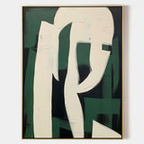 Green and White Minimalist Canvas Art Green and White Minimalist Wall Art Decor Green Abstract Art