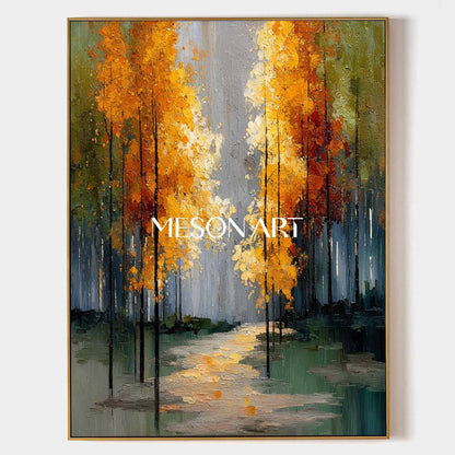 Shop Original Fall Landscape Art Hand Painted Canvas for Cozy Interior