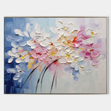 Large Colorful Flowers Texture Painting Flowers Palette Wall Art Decor Flowers Canvas Art For Sale