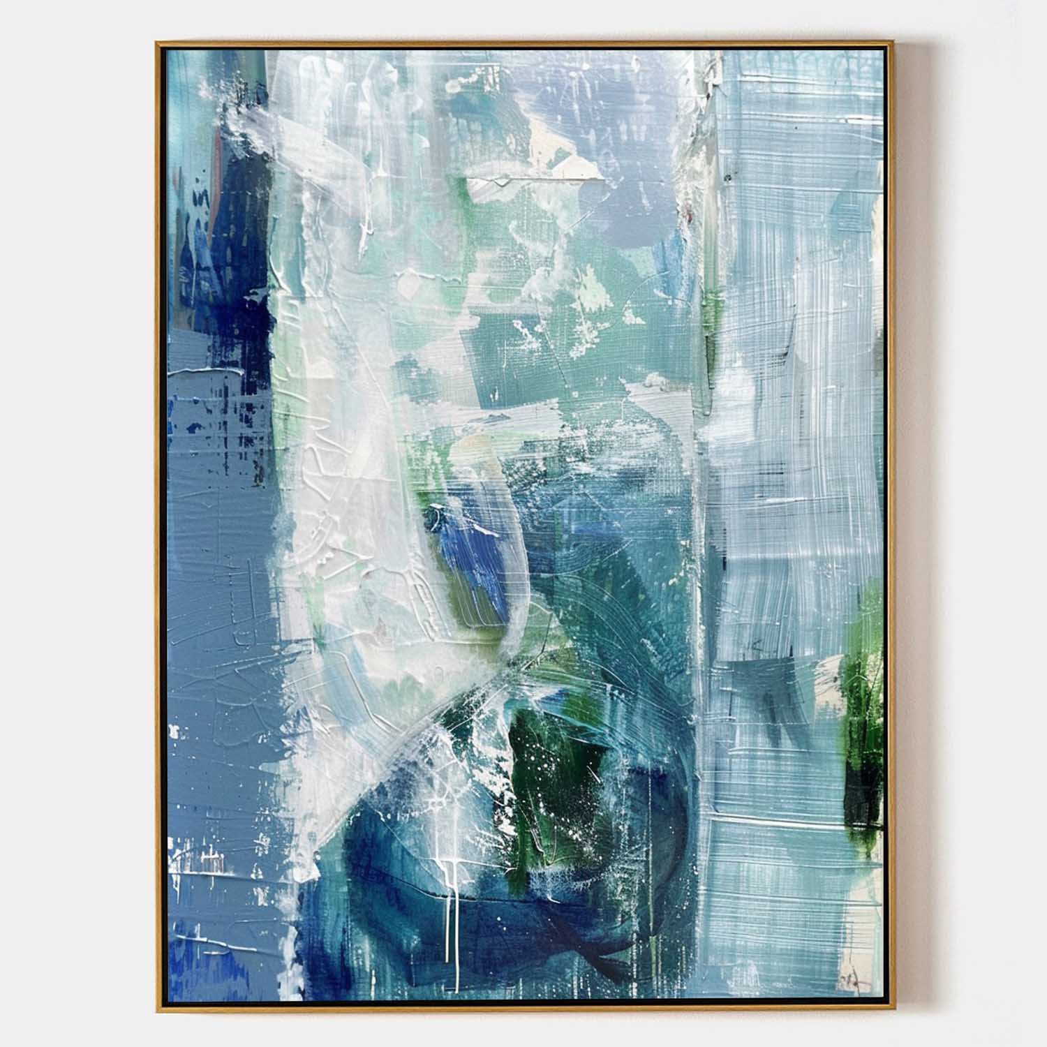 Blue and White Abstract Textures Paintings Blue and White Abstract Canvas Wall Art Decor Blue and White Abstract Art