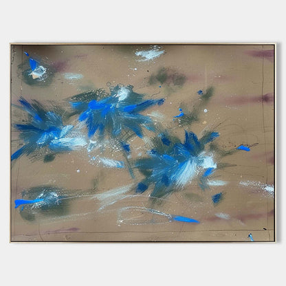 Large Modern Green and Blue Abstract Canvas Wall Decor Green and Blue Abstract Art for Sale