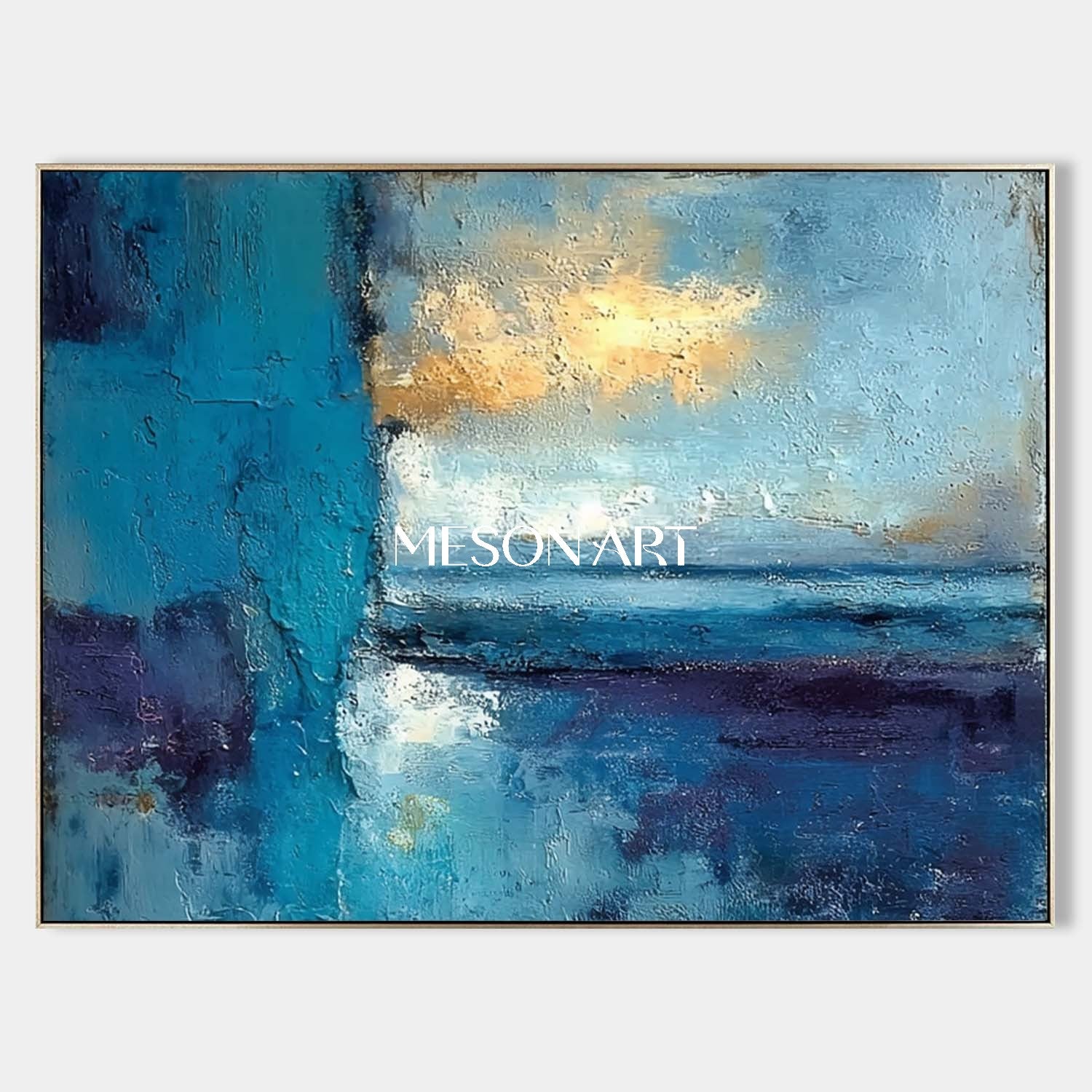 Blue Abstract Wall Painting for Living Room Blue Abstract Art for Sale