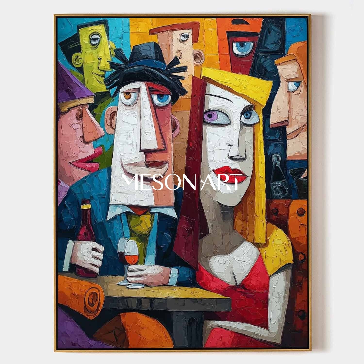 Vibrant Pop Art Restaurant Painting – Unique Canvas for Dining Room Decor