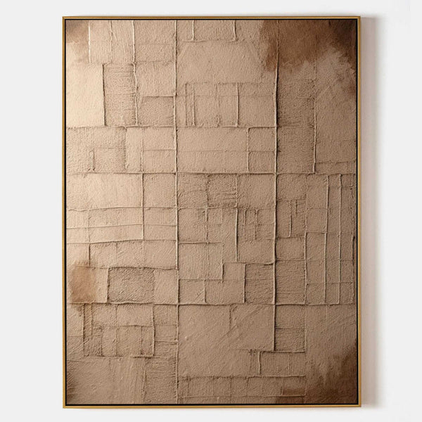 Large Beige Abstract Texture Painting Wabi-Sabi Art Canvas Beige Abstract Art on Canvas for Sale