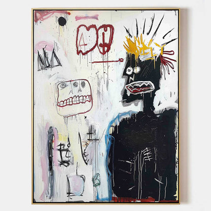 Basquiat Graffiti Abstract Art for Sale Black and White Graffiti Abstract Canvas Wall Art Decor