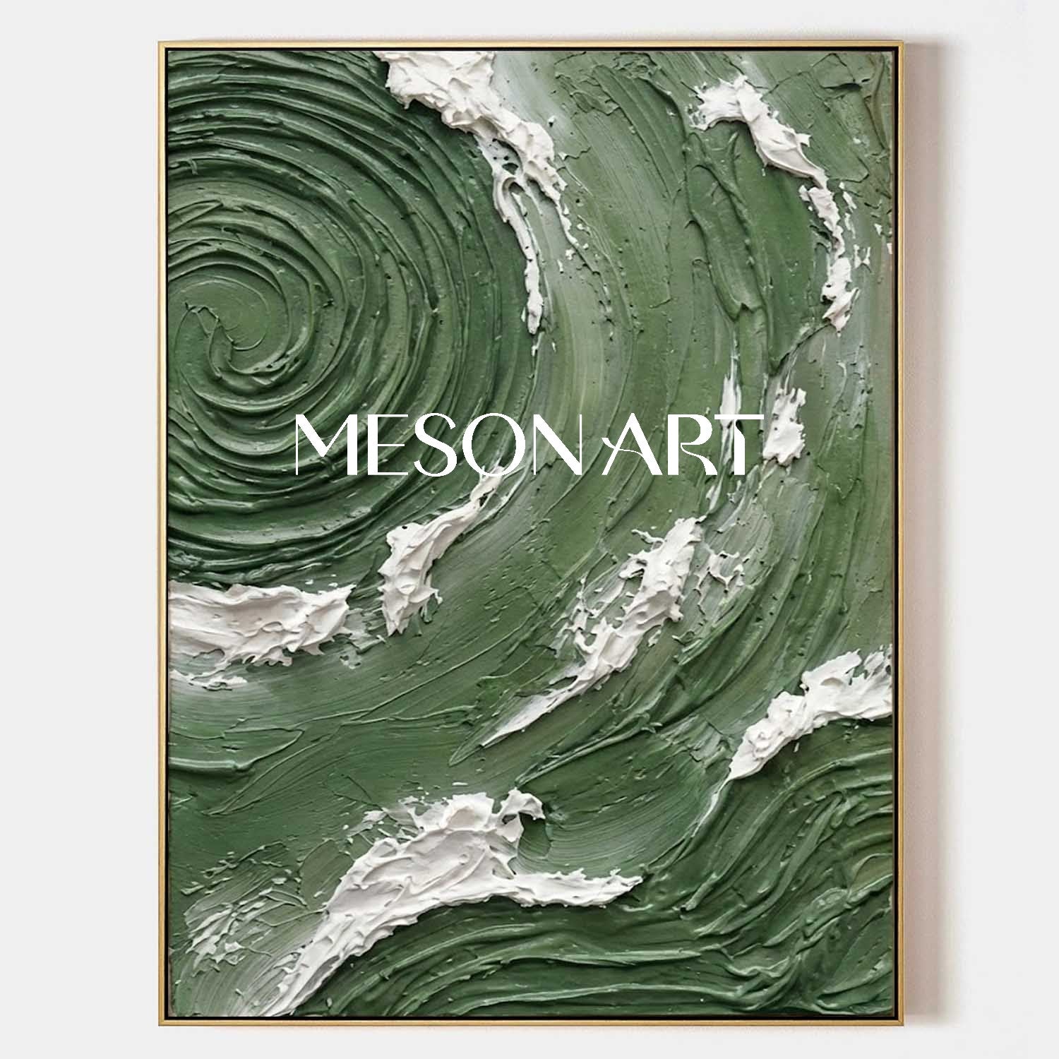 Dark Green Wall Art Emerald Green Canvas Heavy Texture Painting