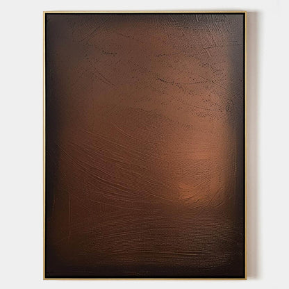 Large Brown Textured Abstract Art Wabi-Sabi Wall Art Decoration Brown Minimalist Oil Painting On Canvas