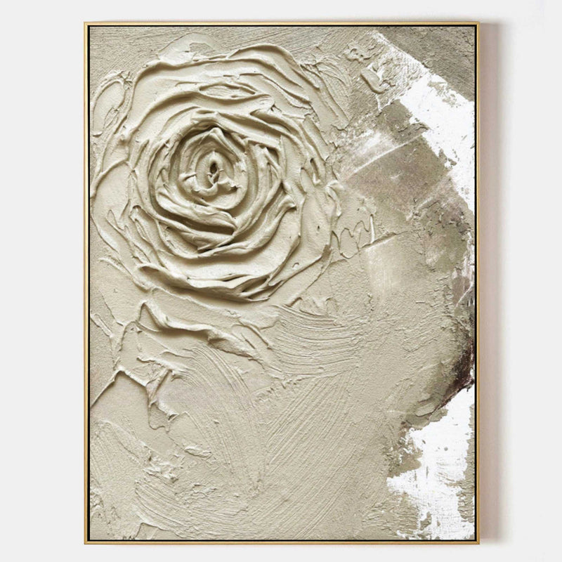 3D Brown Flower Texture Canvas Painting Wabi-Sabi Wall Art Wabi-Sabi Painting Wabi-Sabi Wall Decor